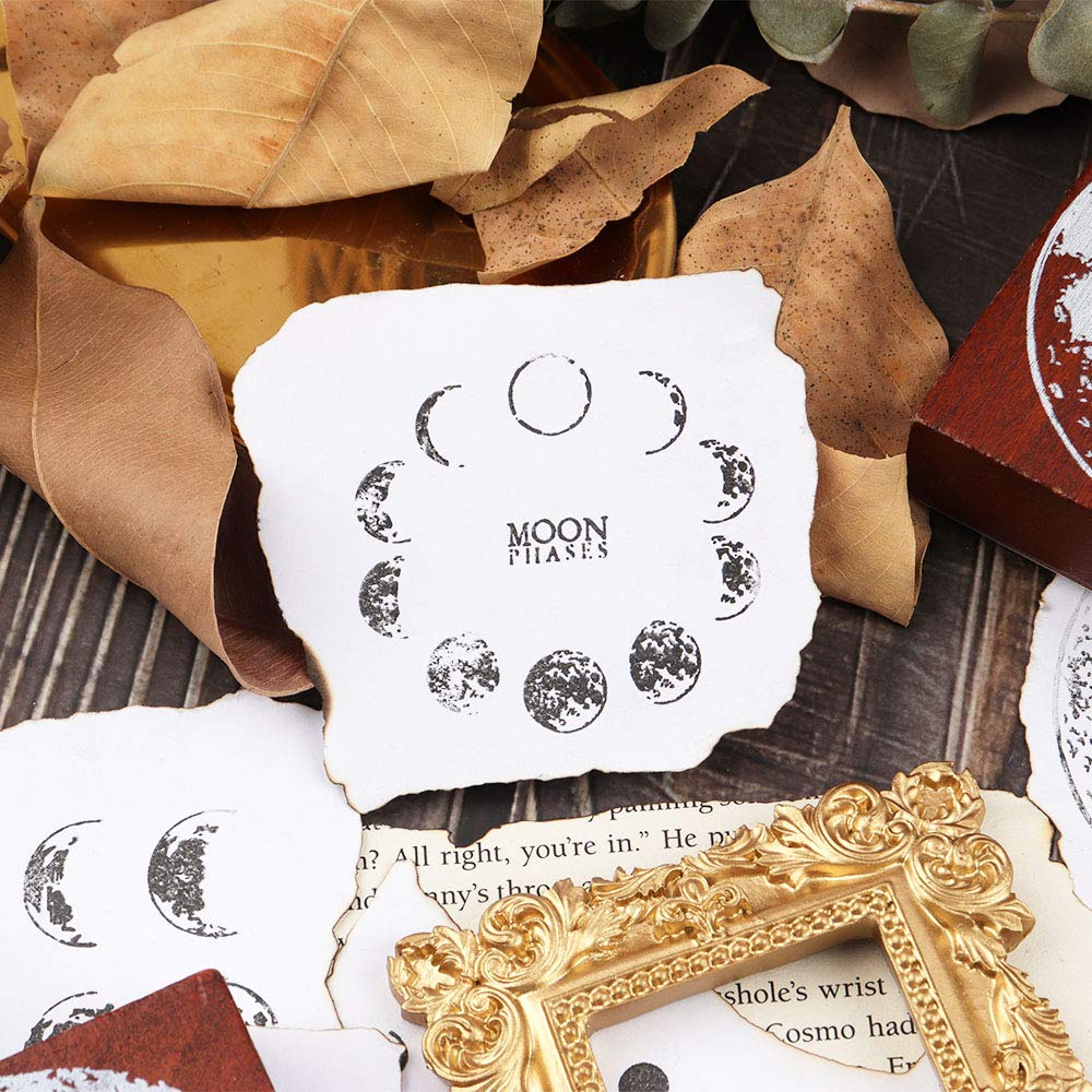 Amazon.com: Dizdkizd Wooden Rubber Stamps, 8pcs Phases of The Moon